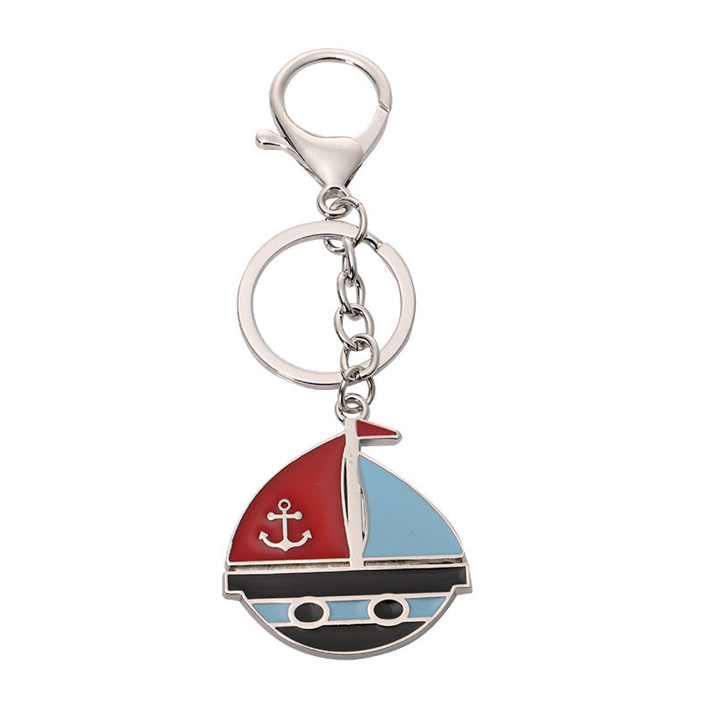 Wholesale Sailboat Anchor Rudder Alloy Keychain